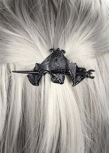 Hair Barrette Black Bat Pin Stick