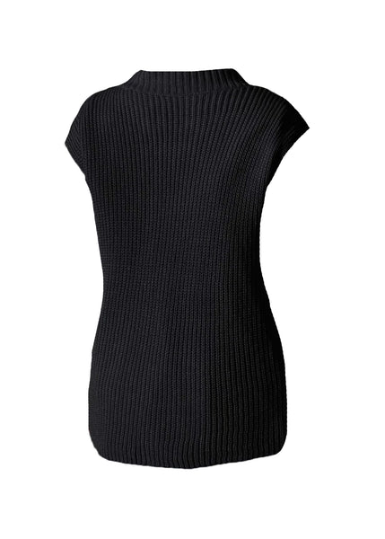 Maeve V-Neck Sweater Vest in Black