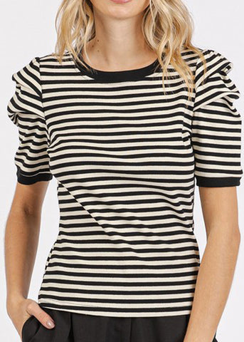 Burton Striped Puff Sleeve T-Shirt