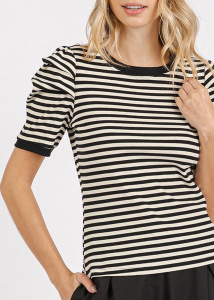 Burton Striped Puff Sleeve T-Shirt