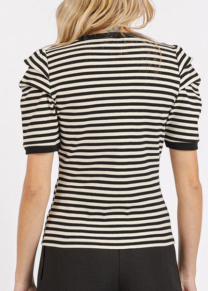 Burton Striped Puff Sleeve T-Shirt